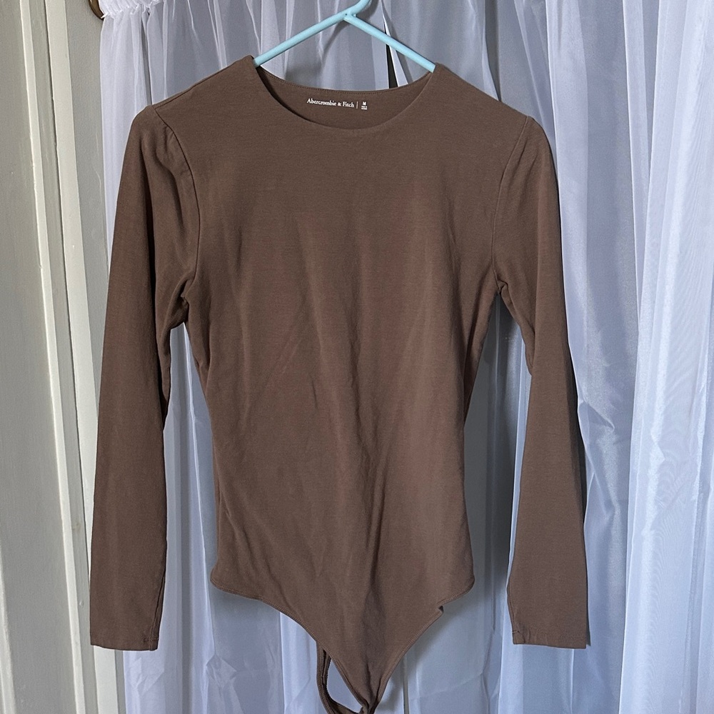 Abercrombie & Fitch Brown Long Sleeve Bodysuit